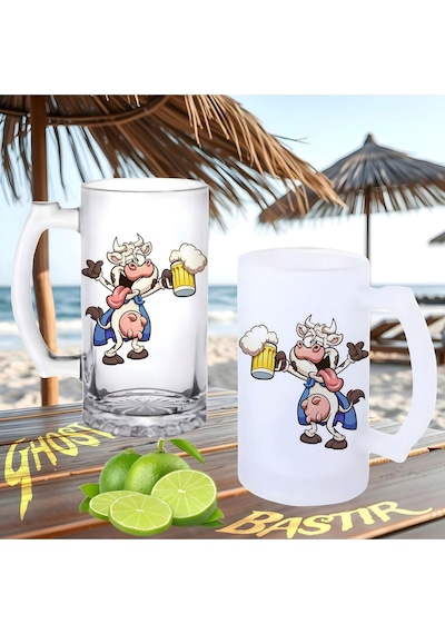 Kobe İnek Buzlu Ya Da Buzsuz Bira Bardağı