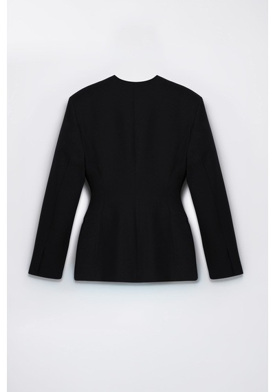 Thalure Kadın Siyah Yakasız Blazer