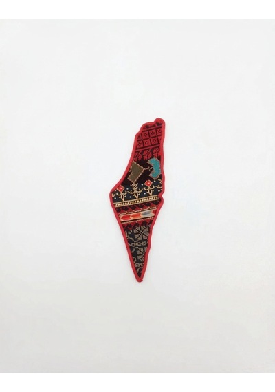 Askılı Filistin Haritası Üzrine Filistin Renkli Nakışlı Küçük Hacmi 29 Cm P00058 Diğer