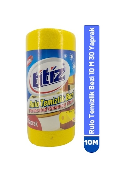 Titiz Perforeli Temizlik Bezi Rulo Sarı 10 M