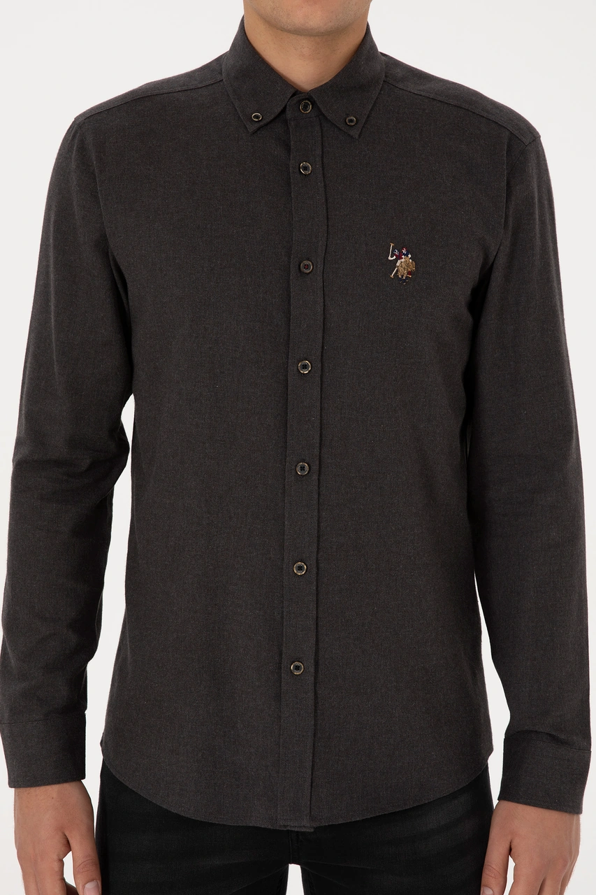 U.S. Polo Assn. Erkek Siyah Uzun Kollu Basic Gömlek 50307686-VR046