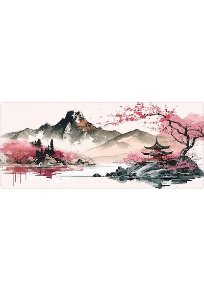Porge Gaming Mouse Pad 80x30 Mouse Pad Xxl Büyük Oyuncu Ofis Mause Pad Mousepad Sarı - Pembe, 80x30 Cm