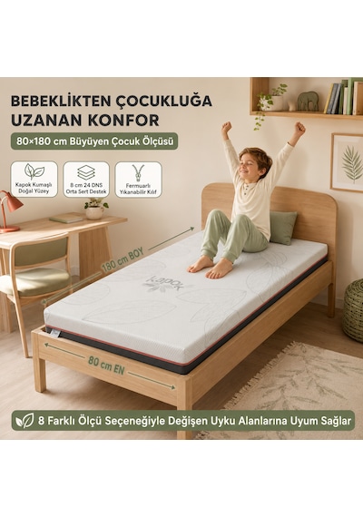 Baby Nature 8 Cm Sünger Bebek Ve Çocuk Yatağı Beşik, Park Yatak, Montessori Ve Çocuk Karyolası Fermuarlı Yıkanabilir Kılıf Kapok Kumaş 24 Dns Orta Sert Sünger Koruyucu Süprem 80 x 180 CM Baby Nature 8 Cm Sünger Bebek Ve Çocuk Yatağı Beşik, Park Yatak, Montessori Ve Çocuk Karyolası Fermuarlı Yıkanabilir Kılıf Kapok Kumaş 24 Dns Orta Sert Sünger Koruyucu Süprem 80 x 180 CM