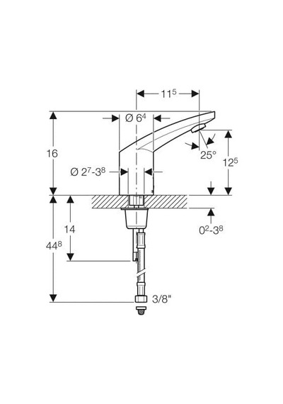 Geberit 116.145.21.1 Hy Tronic85 Elektrikli Fotoselli Lavabo Bataryası