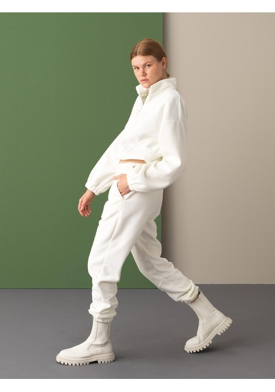 Xint Ekru Oversize Sweat Pantolon 470365 Beyaz
