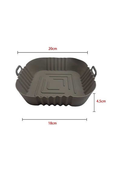 Buffer Renkli Isıya Dayanıklı Yıkanılabilir Silikon Fırın Airfryer Kare Model Pişirme Matı 20 Cm 11