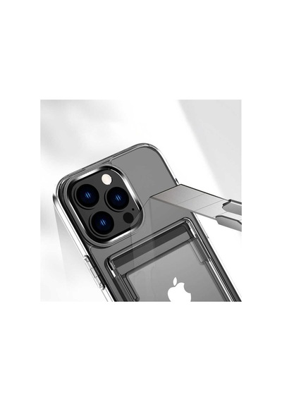 Apple iPhone Uyumlu 13 Pro Max Sert Kart Girişli Şeffaf Premium Silikon Kılıf Col465-şeffaf