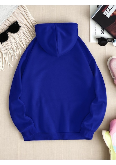 Uyguntarz Unisex Born To Read Baskılı Oversize Sweatshirt Mavi
