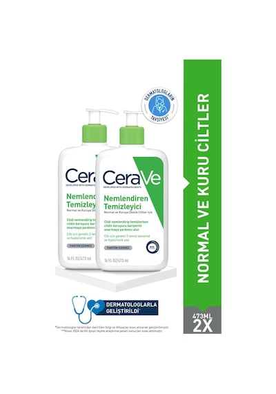 Cerave Nemlendiren Temizleyici 473 Ml- 2 Adet- Skt: 12 M