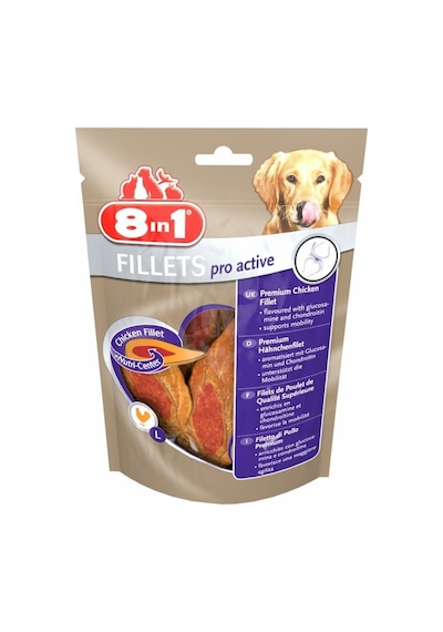 8in1 Poch Fillets Pro Active Tavuklu Glikozamin Katkılı Köpek Ödülü 80 G