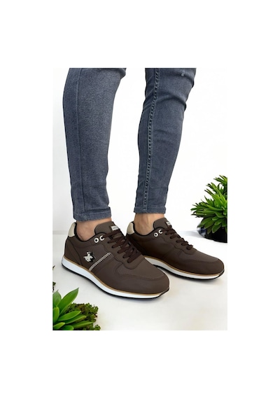 Erkek Günlük Cilt Sneaker Ayakkabı Kahverengi - Bej-kahverengi - Bej Kahverengi - Bej