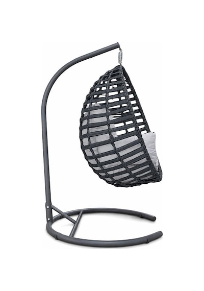 Niron Royal Rattan Bahçe Salıncağı Antrasit - Minderli Modern Salıncak