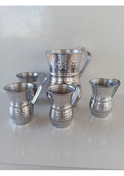 Aluminyum Sürahi Ve Bardak.