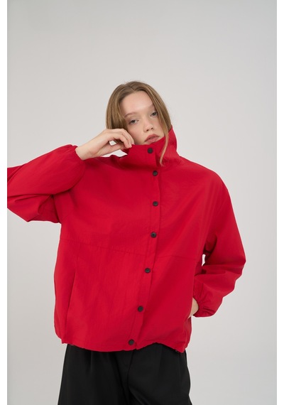 Mai Collection Row Düğmeli Kırmızı Oversize Ceket