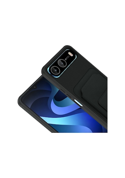 Maks Technology İnfinix Hot 60i 5g Kılıf Kartlıklı Tpu Mkst Bikart Kapak - Siyah