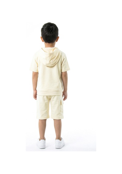 Xo Kids Erkek Çocuk Yazlık 2li Alt Üst Takım Tişort + Şort 2-7 Yaş 3222 Krem