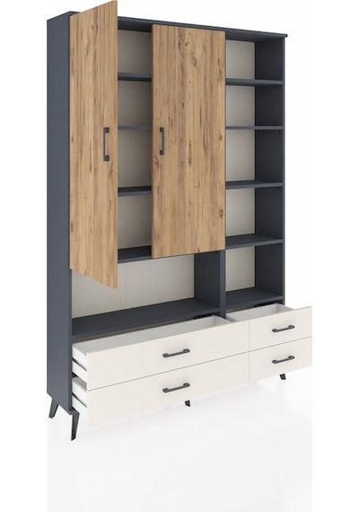 Arges Dolap 10 Raflı 4 Çekmeceli 2 Kapaklı 132x30x195 Antrasi... Antrasit Arges Dolap 10 Raflı 4 Çekmeceli 2 Kapaklı 132x30x195 Antrasi... Antrasit