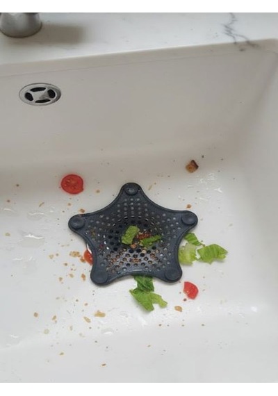 2 Adet Siyah-beyaz Deniz Yıldızı Lavabo Süzgeci, Lavabo Tıkacı, Silikon Süzgeç Beyaz