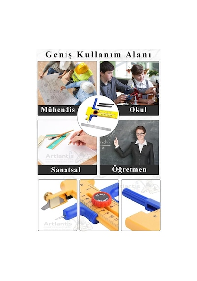 Daire Keser Maket Bıçağı Ayarlanabilir 11 Parça 1 Paket Yüksek Kaliteli Pvc Hassas Daire Kesici Kesme Pusula 15cm