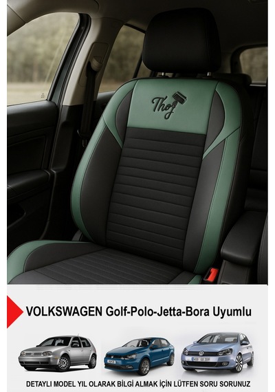 Naz Oto Thor Tay Tüyü Oto Koltuk Kılıfı Volkswagen Bora-golf-jetta-polo Uyumlu Yeşil