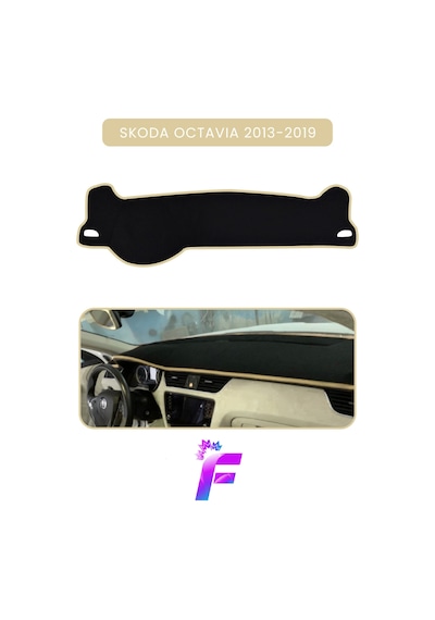 Skoda Octavia 2013-2019 Araca Özel Torpido Örtüsü Ön Göğüs Kılıfı Tam Koruma Tam Uyum A73 Torpido Halısı