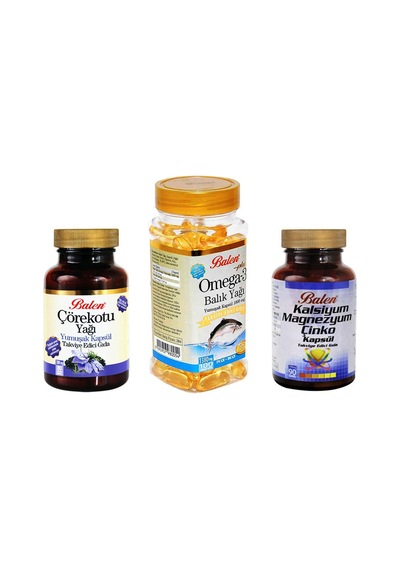 Balen Omega 3 Balık Yağı Çörekotu Yağı Kalsiyum Magnezyum Çinko