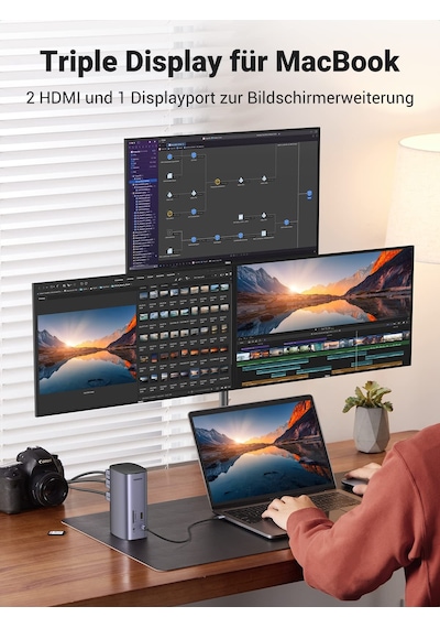 Macos Ve Windows İçin Ugreen Usb C Bağlantı İstasyonu Üçlü Ekran, 2hdmı Dp 4k 60hz, 10gbps Usb Veri Bağlantı Noktaları, Pd 100w, Ethernet, Ses, Sd/tf, Apple Uyumlu Macbook, Surface, Lenovo, Dell, Hp Vb. İçin 12 In 1 Dock. Macos Ve Windows İçin Ugreen Usb C Bağlantı İstasyonu Üçlü Ekran, 2hdmı Dp 4k 60hz, 10gbps Usb Veri Bağlantı Noktaları, Pd 100w, Ethernet, Ses, Sd/tf, Apple Uyumlu Macbook, Surface, Lenovo, Dell, Hp Vb. İçin 12 In 1 Dock.
