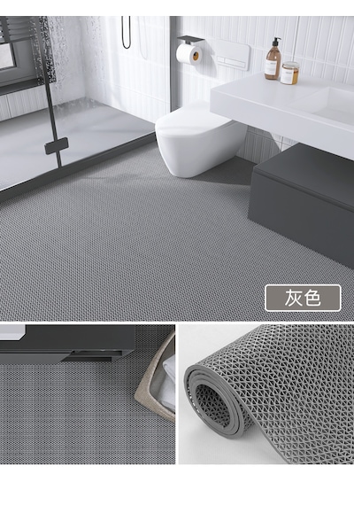 Banyo Duş Havuz- Z Mat Petek Kaydırmaz Pvc Paspas Gri En 90 X1mt