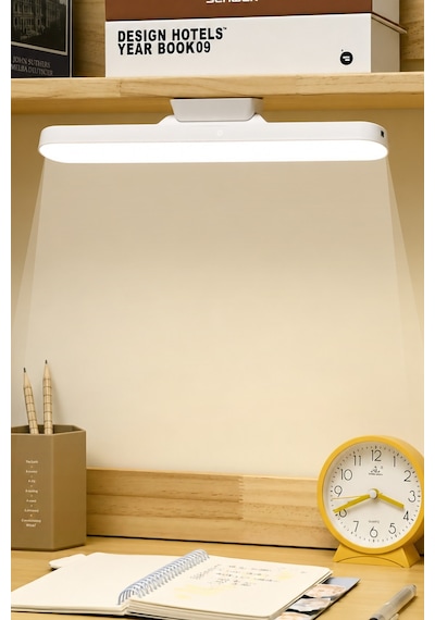 Şarjlı Mıknatıslı Ders Çalışma Okuma Lambası Parlaklık Işık Rengi Ayarlanabilir 28 Cm 1613 Beyaz