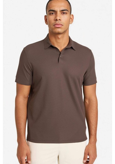 Defacto Standart Fıt Sporcu Polo Tişört E9351ax26spbn151 Kahve-bn151