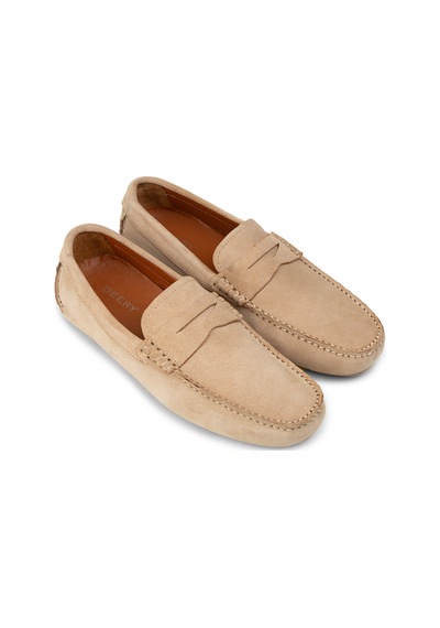 Deery Erkek Hakiki Süet Bej Penny Loafer - E0920mbejc01