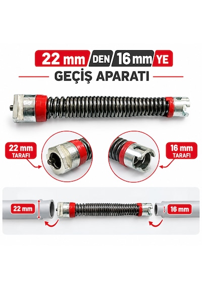 Kanal Açma Makinesi Yayı İçin 22 Mm Den 16 Mm Geçiş Aparatı