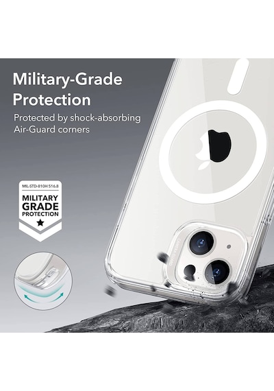 Ennar Apple Uyumlu iPhone 17 Magsafe Şarj Özellikli Sararmaz Şeffaf Sert Mika Silikon Kılıf Şeffaf