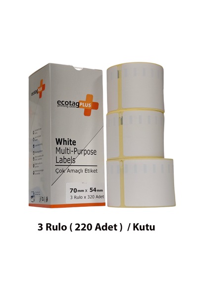 Ecotagplus Dymo Muadili Etiket - 70 Mm X 54 Mm - 5 X 320 Adet - Eko Paket - 99015 1