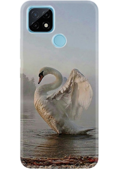 Realme C25S Kılıf Desenli Swan 1343
