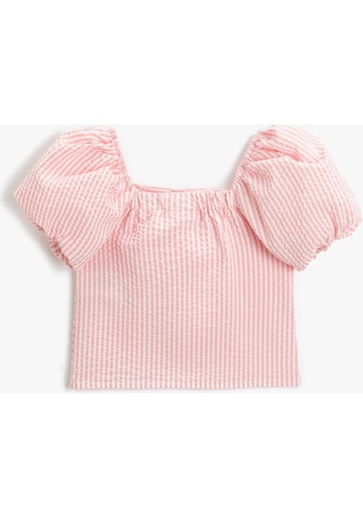 Koton Crop Bluz Kısa Balon Kollu Kare Yaka Astarlı Pembe Çizgili 3skg60013aw 3SKG60013AW05M Pembe Koton Crop Bluz Kısa Balon Kollu Kare Yaka Astarlı Pembe Çizgili 3skg60013aw 3SKG60013AW05M Pembe