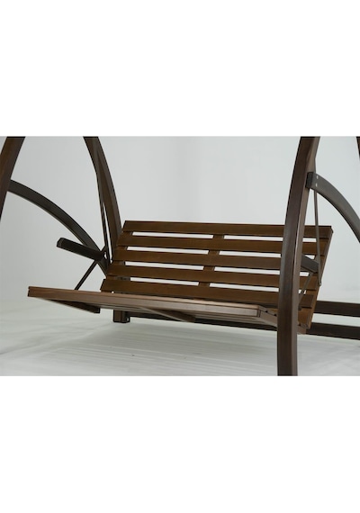Elegance Ladin Ahşap Salıncak Dış Mekan Bahçe, Teras Salıncağı -krem Krem