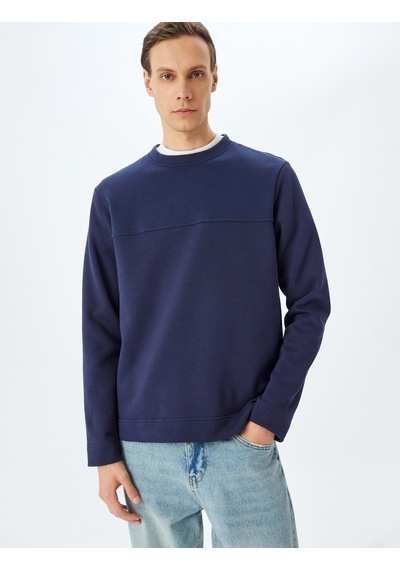 Koton Dikiş Detaylı Şardonlu Pamuklu Basic Bisiklet Yaka Sweatshirt Lacivert 5wam70254mk Lacivert Koton Dikiş Detaylı Şardonlu Pamuklu Basic Bisiklet Yaka Sweatshirt Lacivert 5wam70254mk Lacivert