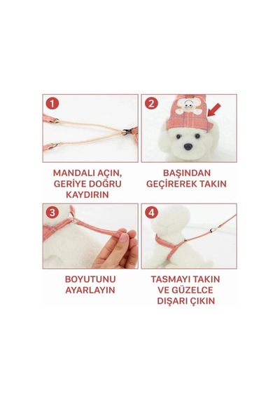 Özel Üretim Yürüyüş Kayışı Sevgi Dolu Evcil Hayvan Göğüs Gezdirme Tasması - Set Tasma - Karışık Renk