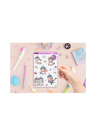 Unicorn Tek Boynuzlu At Sticker Seti - 15 Adet Etiket Çıkartma Diğer