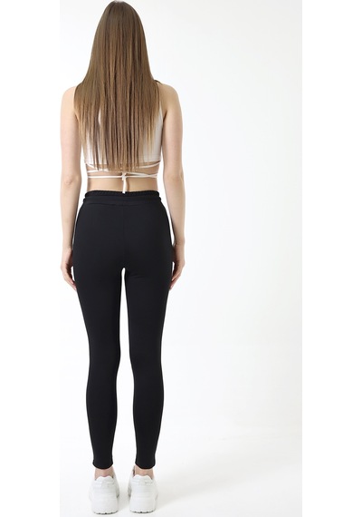 Winmoda34 Dalgıç Tayt Eşofman Push Up Beli Lastikli Siyahh
