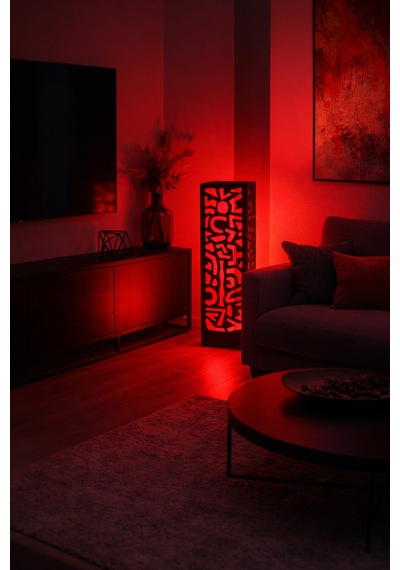 Dekoratif Lamba / Aplik - Rgb Led 4 Panelli Modern Tasarım, Kumandalı Ortam Aydınlatması 55 Cm Çok Renkli Diğer