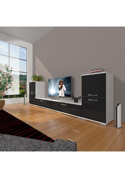 Decoraktiv Eko On2 Slm Std Tv Ünitesi Tv Sehpası Beyaz - Siyah