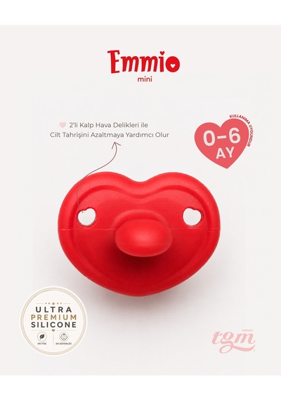 Tgm Baby Ultra Premium Silikon Kalpli Emzik Mini Kırmızı