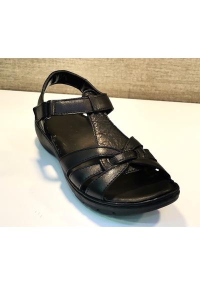Castle Black 22306 Bayan Deri Comfort Sandalet Siyah