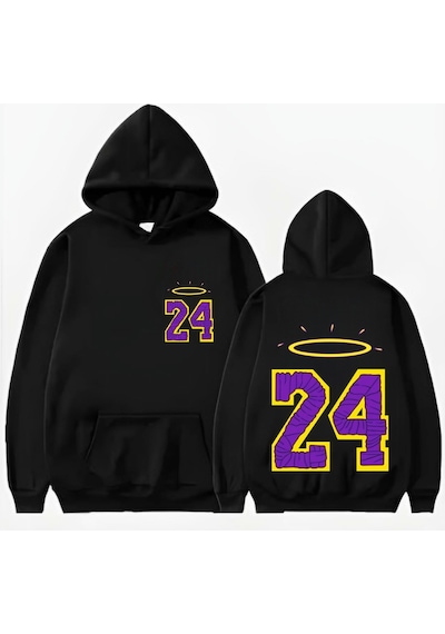 Startmore 24 Basklı Kapişonlu Sweat Siyah