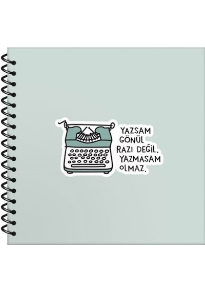 Hisli Şeyler 16X15 Çizgili Defter - Yazsan Gönül Razı Değil Yazma
