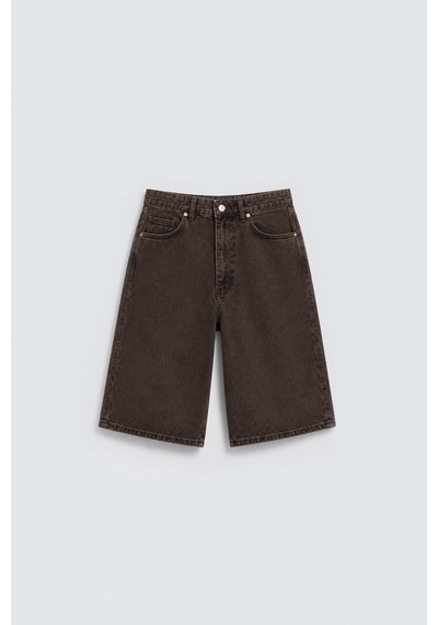 Vamos Bermuda Denim Şort Kahve