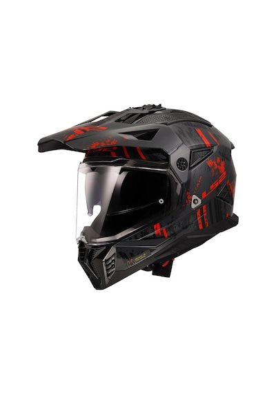 Ls2 Pioner 2 Crazy Kask Mat Siyah - Gri - Kırmızı