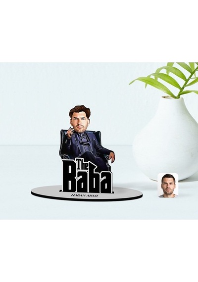 Kişiye Özel Godfather Baba Karikatürlü Ahşap Biblo Model-8